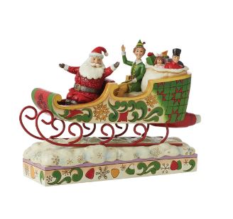 Buddy Elf With Santa In Sleigh — Thespiritofchristmas